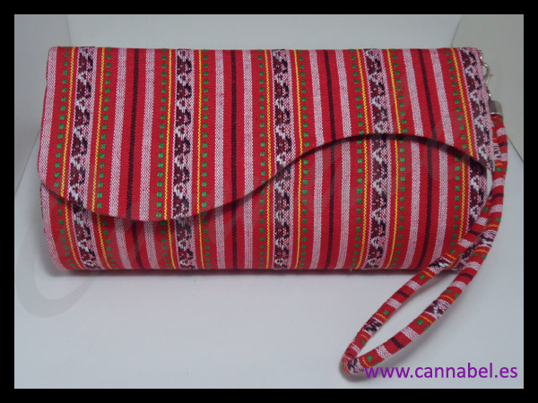 Cartera etnica roja cannabel